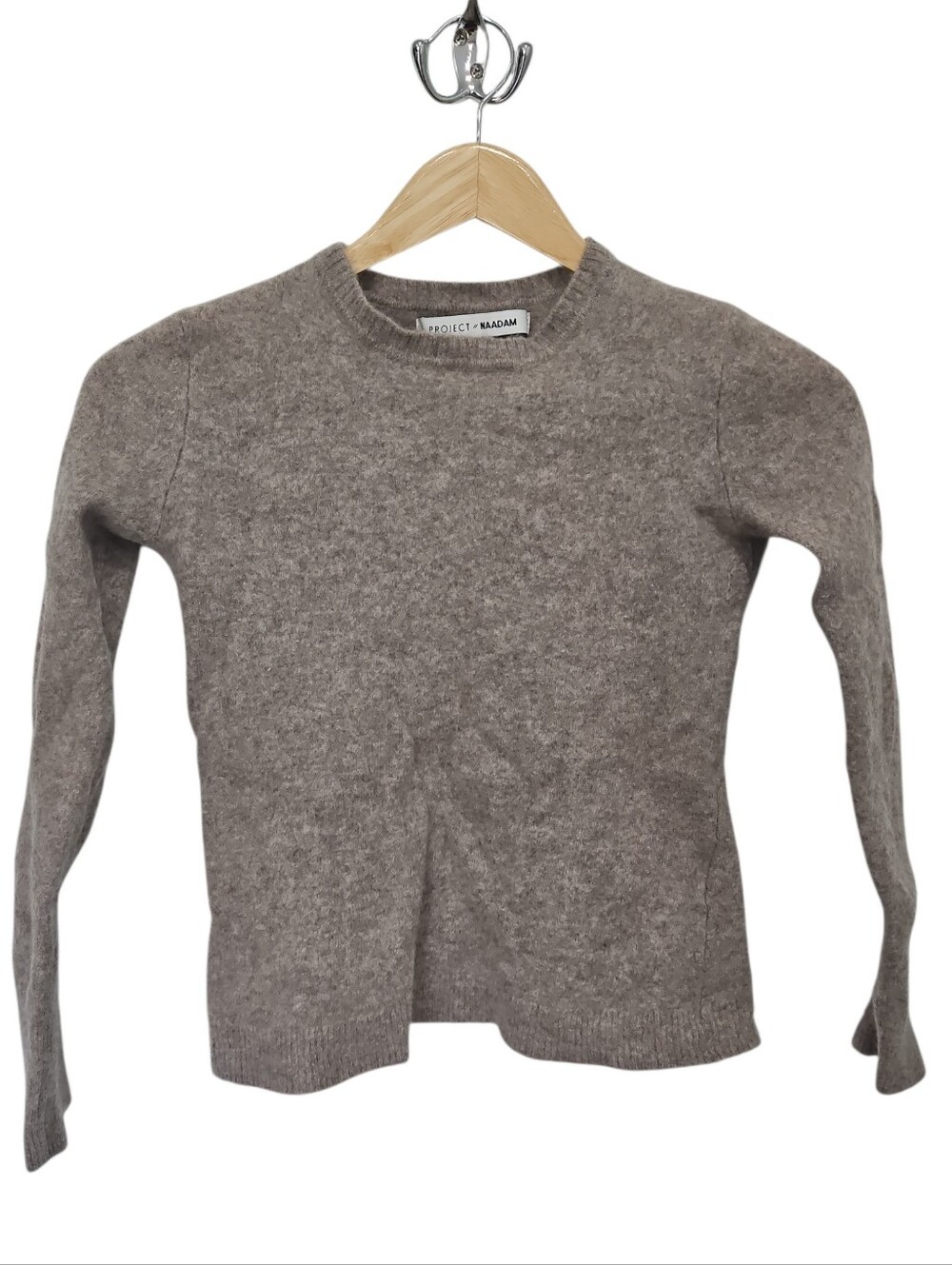 Project Naadam 100% Cashmere Crewneck Sweater Oatmeal Taupe Brown Size Medium